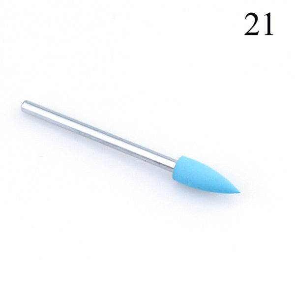 1pcs Silicone Nail Drill Milling Cutter Drill Bits Files Burr Buffer for Electric Machine Nail Art Grinder Cuticle Cutter Tools - Quid Mart