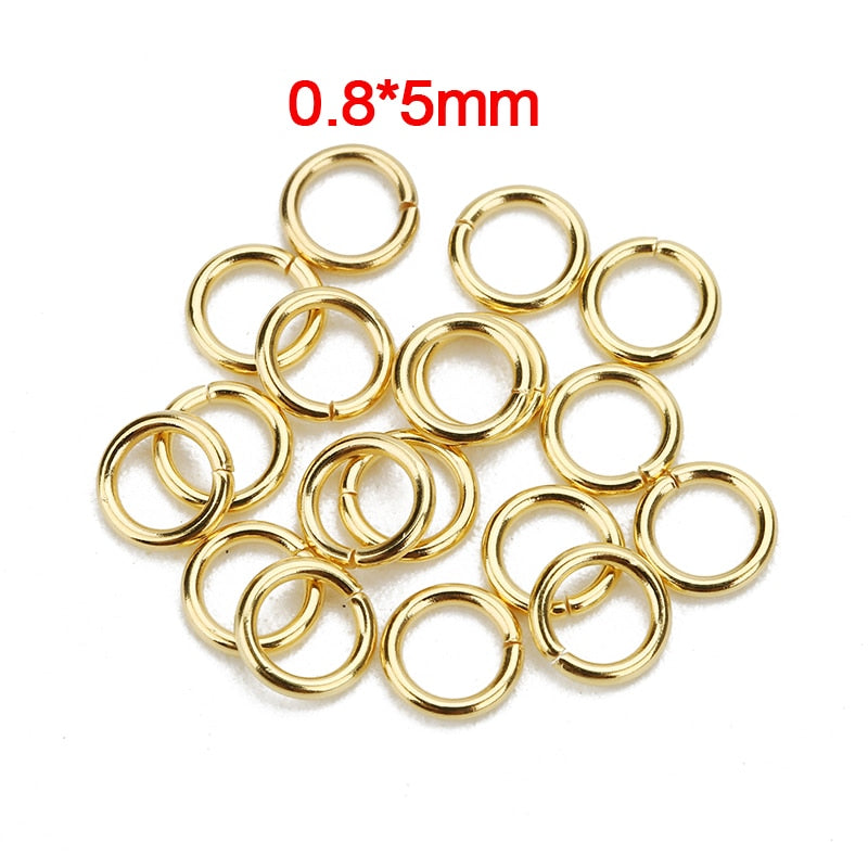 100Pcs/Lot Stainless Steel Open Jump Ring 4/5/6/8mm Dia Round Gold Color Split Rings For Diy Jewelry Making Findings Wholesale - Quid Mart