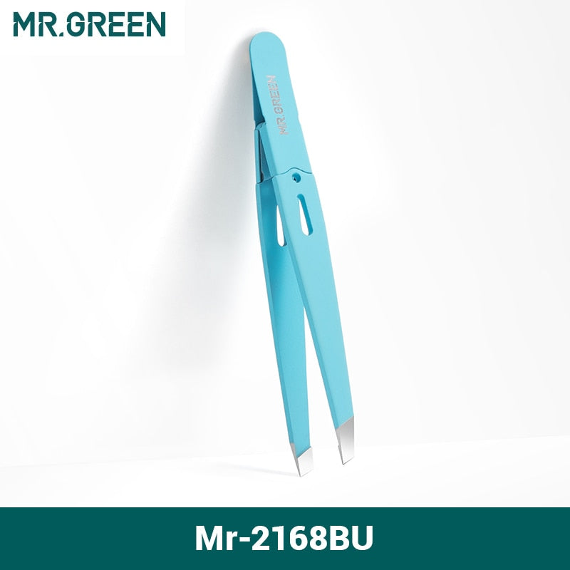 MR.GREEN  Eyebrow Tweezer Colorful Hair Beauty Fine Hairs Puller Stainless Steel Slanted Eye Brow Clips Removal Makeup Tools - Quid Mart