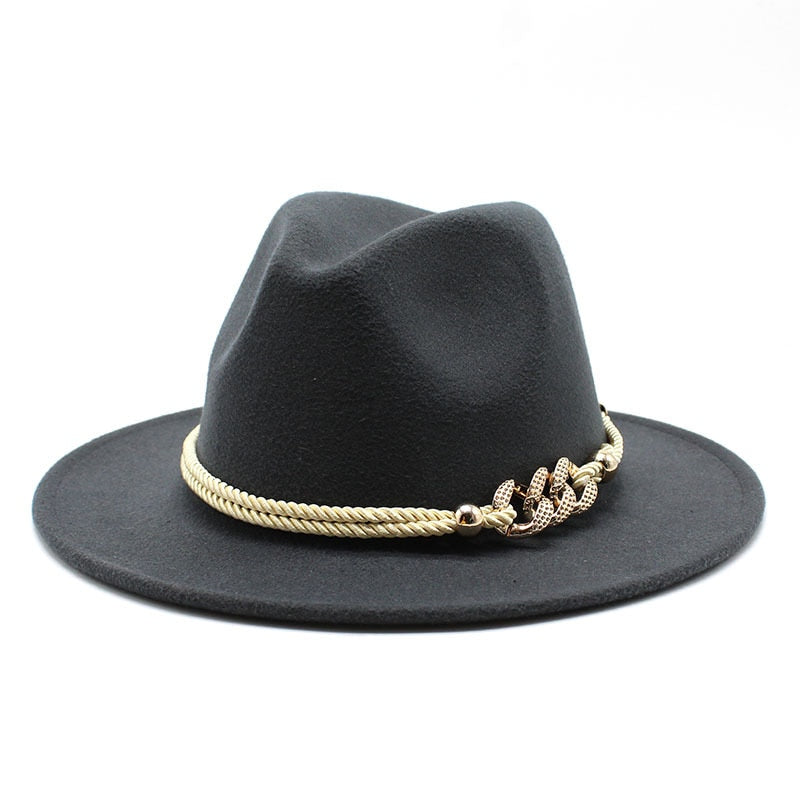Black/White Wide Brim Church Derby Top Hat for Men and Women - Quid Mart