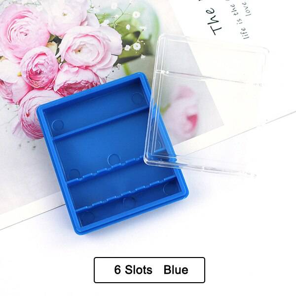 20 Slots Clear Nail Drill Bit Brush Plastic Storage Box Holder Container Manicure Cutters Display Nail Accessories Nail Art Tool - Quid Mart