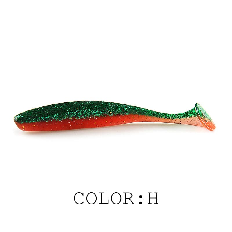 Supercontinent  Soft Lures 50mm 75mm 100mm  Baits Fishing Lure Leurre Shad Double Color Silicone Bait T Tail Wobblers - Quid Mart