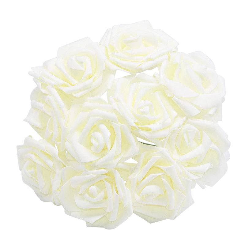 10/20/30Pcs 8cm Artificial PE Foam Rose Flowers Bridal Bouquets For Wedding Table Home Party Decorations DIY Scrapbook Supplies - Quid Mart