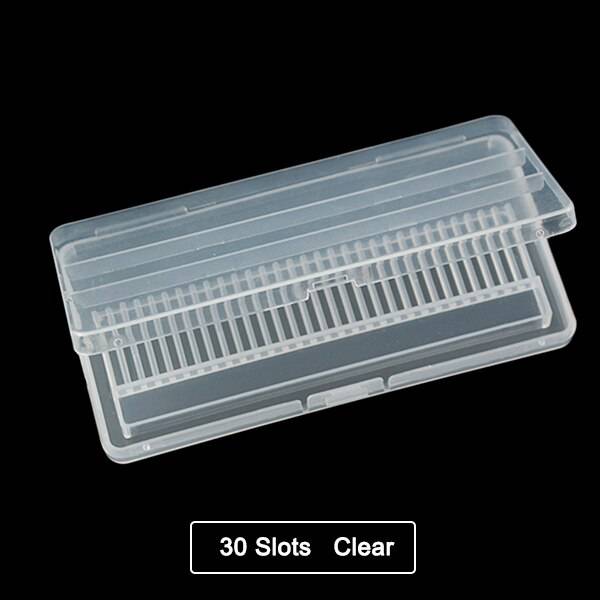 20 Slots Clear Nail Drill Bit Brush Plastic Storage Box Holder Container Manicure Cutters Display Nail Accessories Nail Art Tool - Quid Mart