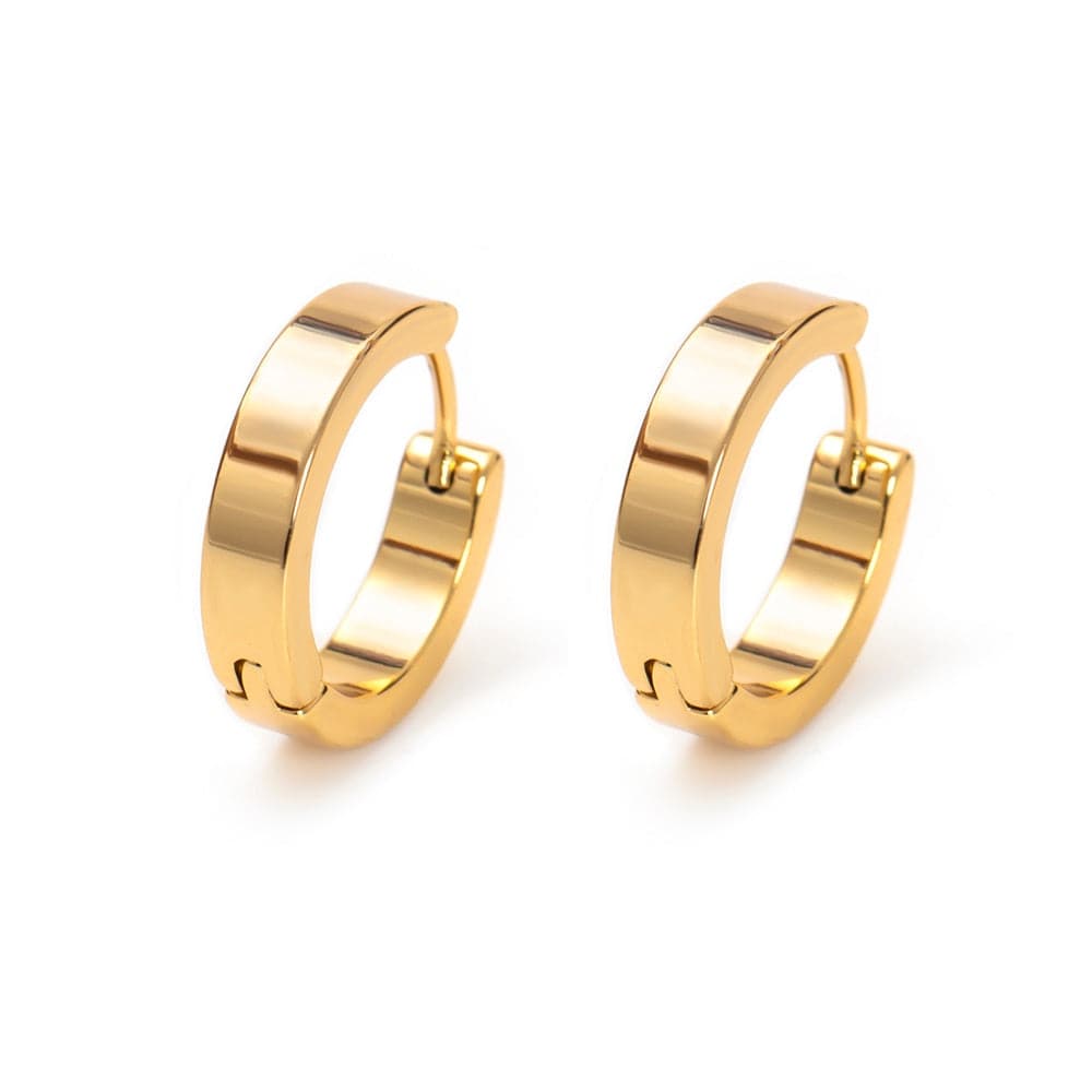 ESSFF Stainless Steel Circle Hoop Earrings - Gold - Unisex - Quid Mart