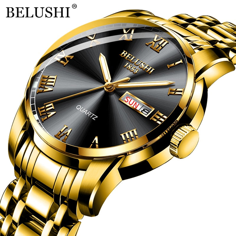 BELUSHI Luxury Men's Quartz Watch - Stainless Steel, Waterproof - Quid Mart