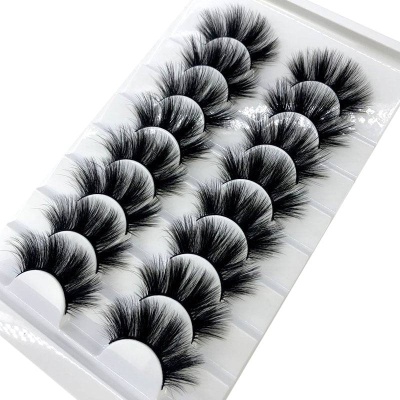 HBZGTLAD New 7/8 pairs 15-25mm natural 3D false eyelashes fake lashes makeup kit Mink Lashes extension mink eyelashes maquiagem - Quid Mart