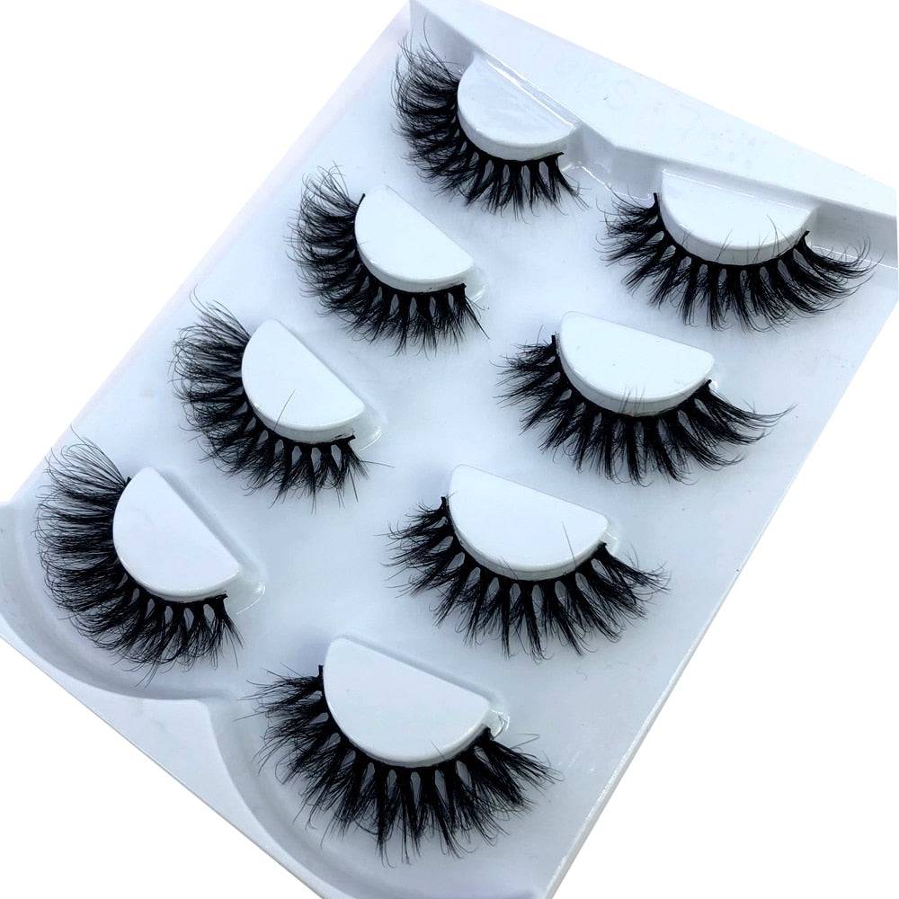 HBZGTLAD New 7/8 pairs 15-25mm natural 3D false eyelashes fake lashes makeup kit Mink Lashes extension mink eyelashes maquiagem - Quid Mart