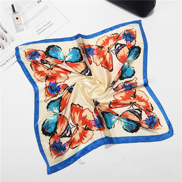 Satin Scarf: Luxury Designer, Retro Paisley Print, Small Bag Wrap for Women - Quid Mart