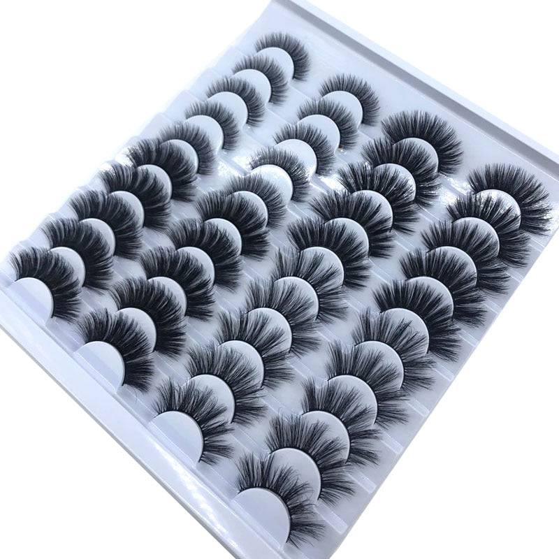 New 20 pairs natural false eyelashes fake lashes long makeup 3d mink eyelashes eyelash extension mink eyelashes for beauty - Quid Mart