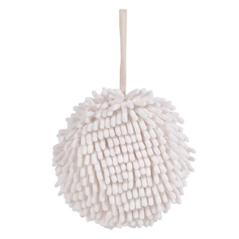 Chenille Hand Towels Kitchen Bathroom Hand Towel Ball with Hanging Loops Quick Dry Soft Absorbent Microfiber Towels - Quid Mart