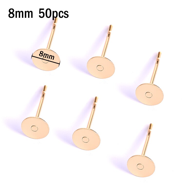 20pcs Stainless Steel Dia 4/5/6/8/10mm Stud Earrings Back Plug Ear Pins Ball Needles for DIY Jewelry Making Findings - Quid Mart