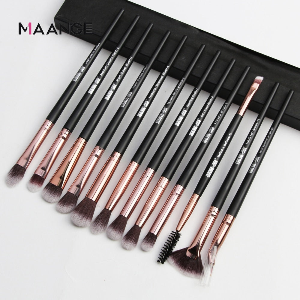 MAANGE Makeup Brushes Pro Pink Brush Set Powder EyeShadow Blending Eyeliner Eyelash Eyebrow Make up Beauty Cosmestic Brushes - Quid Mart