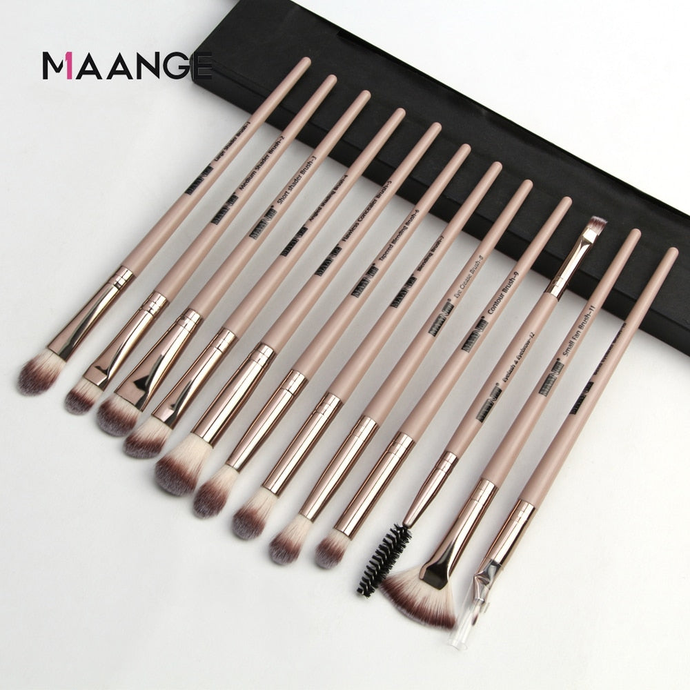 MAANGE Makeup Brushes Pro Pink Brush Set Powder EyeShadow Blending Eyeliner Eyelash Eyebrow Make up Beauty Cosmestic Brushes - Quid Mart