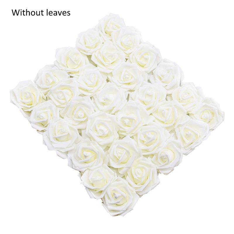 10/20/30 Heads 8CM Artificial PE Foam Rose Flowers Bride Bouquet Flower For Wedding Party Decorative Scrapbooking DIY Flower - Quid Mart