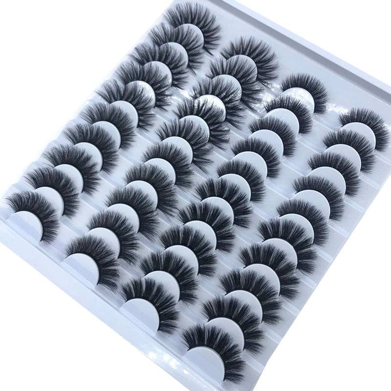 NEW 2-20 pairs 8-25mm fake Eyelashes 100% Mink Eyelashes Mink Lashes Natural Dramatic Volume Eyelashes Extension False Eyelashes - Quid Mart