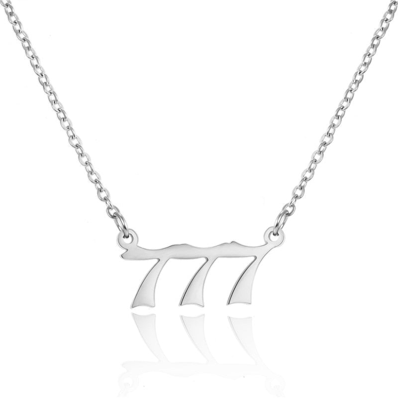 Stainless Steel Angel Number Necklace 111 222 333 444 555 666 777 888 999 For Women Men Lucky Number Chain Necklaces Jewelry - Quid Mart