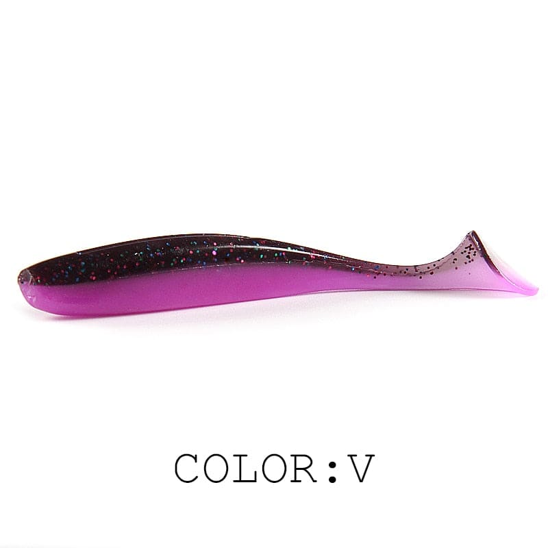 Supercontinent  Soft Lures 50mm 75mm 100mm  Baits Fishing Lure Leurre Shad Double Color Silicone Bait T Tail Wobblers - Quid Mart