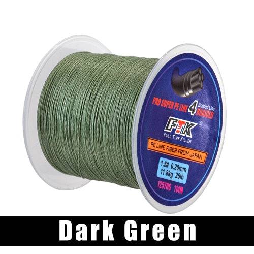 FTK 114M PE Braided Wire Fishing Line 125Yards 4 Strands 0.10mm-0.40mm 8LB-60LB Japan Incredibly Strong Multifilament Fiber Line - Quid Mart