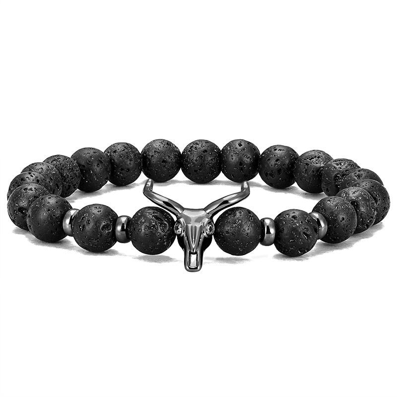 Natural Lava stone beads Healing Balance Chakra charm bracelet 8mm tiger eye bead Tibetan Buddha Prayer Bracelet for women men - Quid Mart