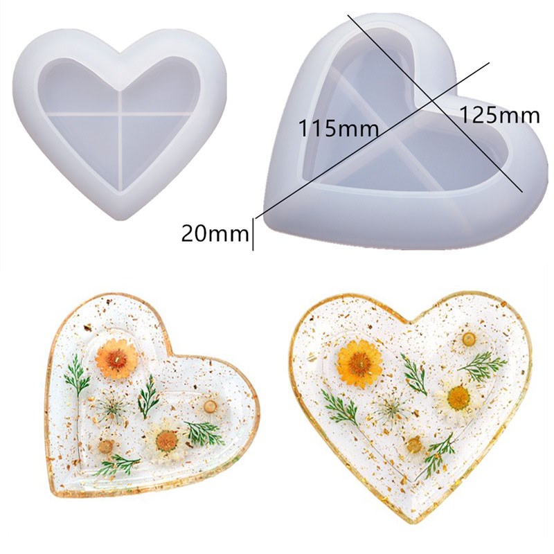 DIY Crystal Silicone Mold Three-layer Fruit Plate Tea Plate Disc Epoxy Resin Molds Cup Pad Mould For Resin Art Home Decoration - Quid Mart