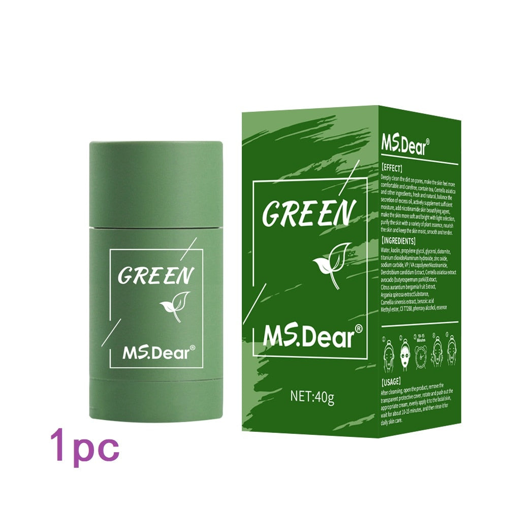 Dropshipping Green Tea Cleansing Solid Mask Purifying Clay Stick Mask Skin Care Anti Acne Remove Blackhead Mud Mask Dropship - Quid Mart