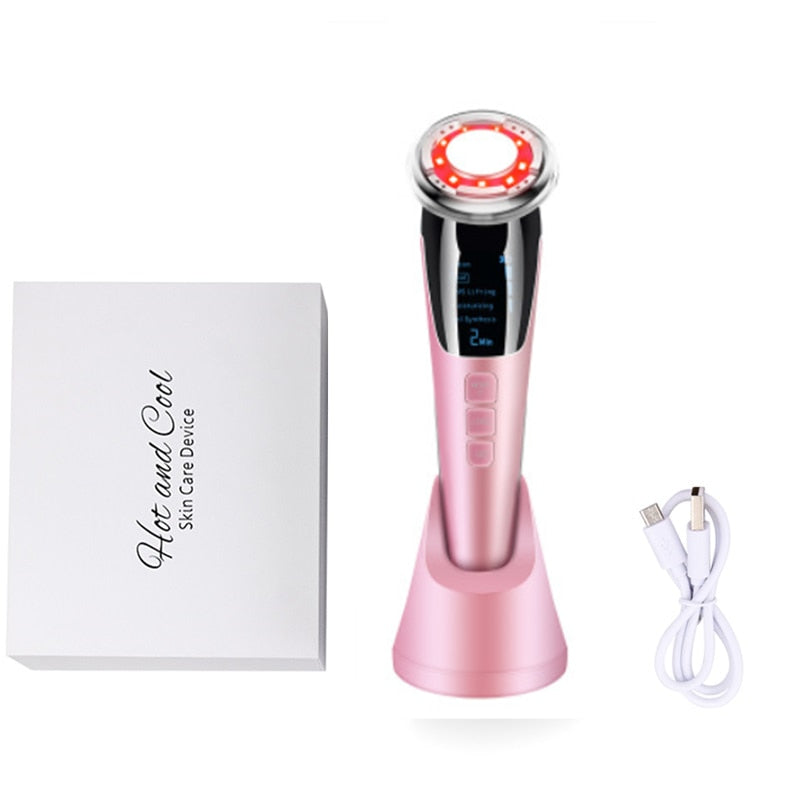 7in1 RF&amp;EMS Radio Mesotherapy Electroporation lifting Beauty LED Photon Face Skin Rejuvenation Remover Wrinkle Radio Frequency - Quid Mart