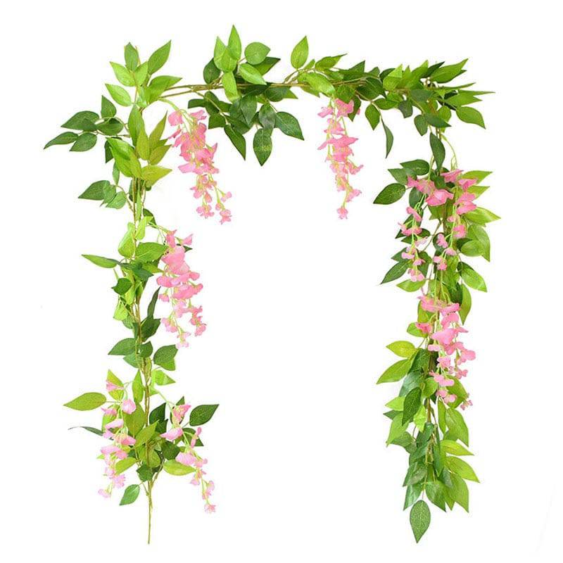 180cm Fake Ivy Wisteria Flowers Artificial Plant Vine Garland for Room Garden Decorations Wedding Arch Baby Shower Floral Decor - Quid Mart