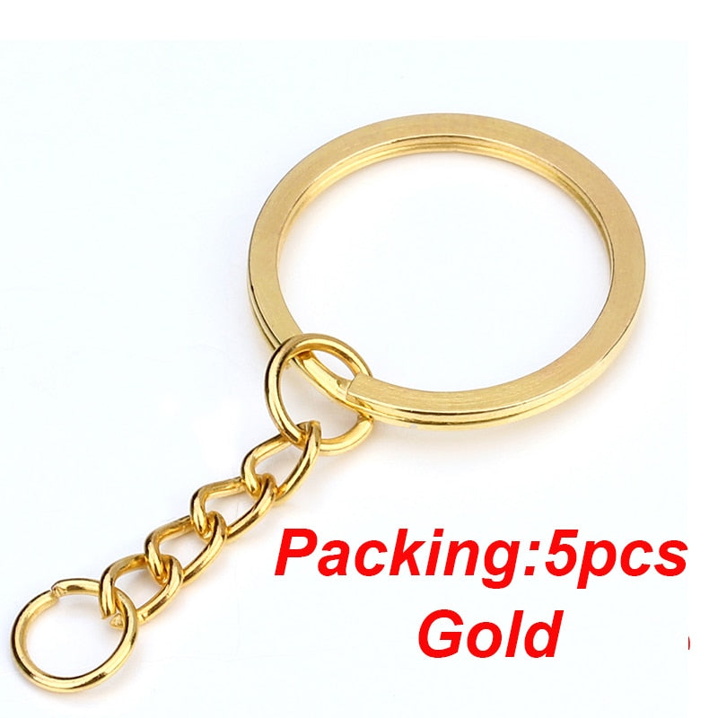 5-20pcs  Key Chain Key Ring Keychain Bronze Rhodium Gold Color 28mm Long Round Split Keyrings DIY Jewelry Making Wholesale - Quid Mart