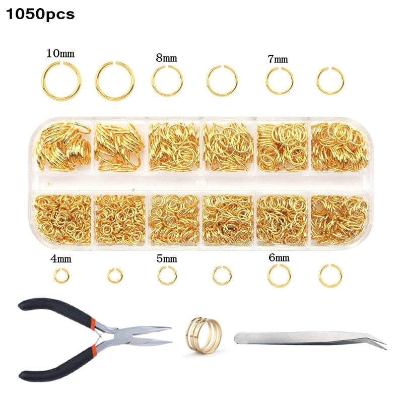Alloy Accessories Jewelry Findings Set Jewelry Making Tools Copper Wire Open Jump Rings Earring Hook Jewelry Making Supplies Kit - Quid Mart