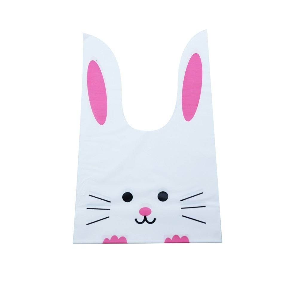 10/50pcs/lot Cute Rabbit Ear Bags Cookie Plastic Bags&Candy Gift Bags For Biscuits Snack Baking Package And Event Party Supplies - Quid Mart