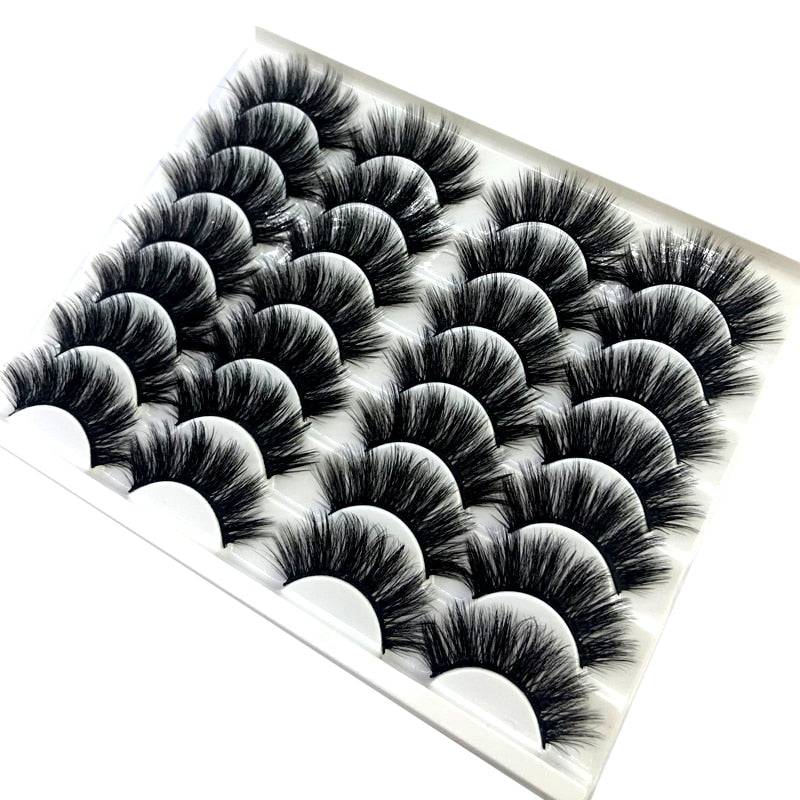 NEW 2-20 pairs 8-25mm fake Eyelashes 100% Mink Eyelashes Mink Lashes Natural Dramatic Volume Eyelashes Extension False Eyelashes - Quid Mart