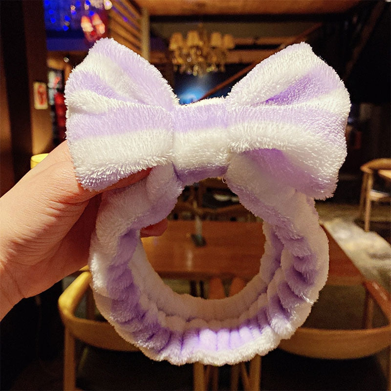 New Letter OMG Coral Fleece Soft Bow Headbands - Cute Hairbands - Quid Mart