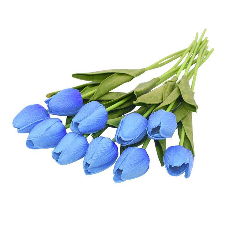 10 Real Touch Tulip Bouquets - PE Fake Flowers for Wedding, Home, and Garden Decor - Quid Mart