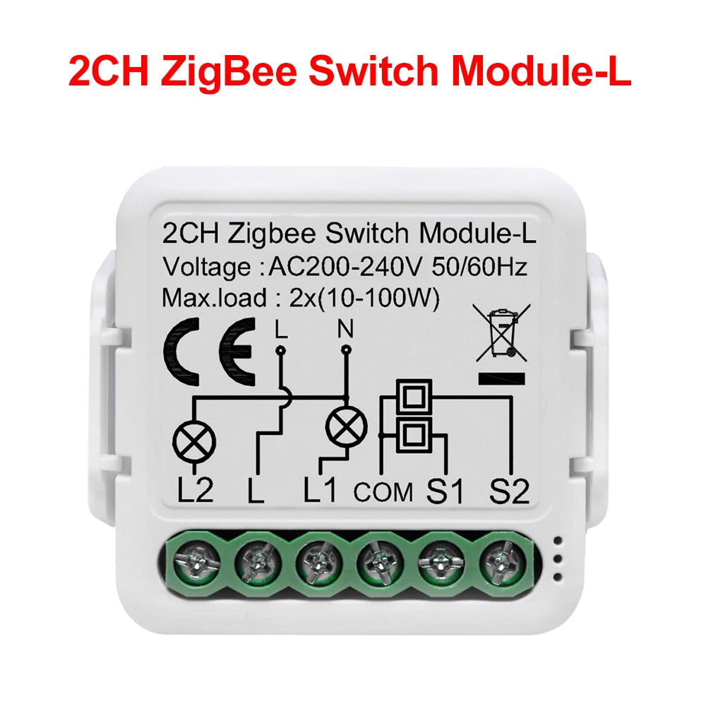 GIRIER Tuya ZigBee 3.0 Smart Switch Module No Neutral Wire Required Smart Home DIY Light Breaker Works with Alexa Google Home - Quid Mart