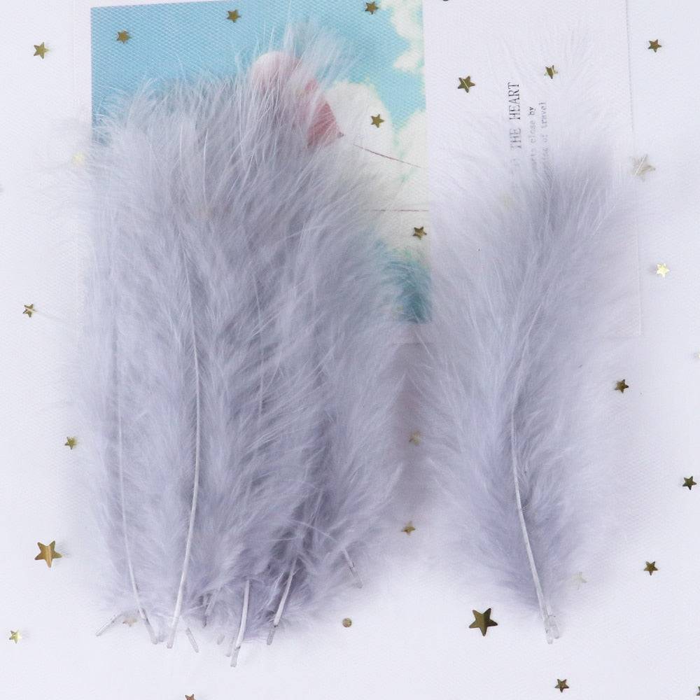 Fluffy Marabou Turkey Feather For Crafts 10-15cm Natural Plumas Jewelry Making Wedding Party Decorative Dream Catcher Feathers - Quid Mart