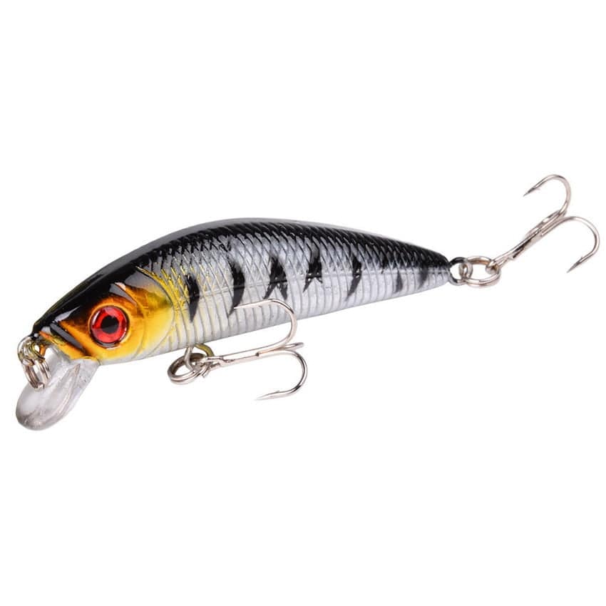 Aorace Minnow Fishing Lure 70mm 8g 3D Eyes Crankbait wobbler Artificial Plastic Hard Bait Fishing Tackle - Quid Mart