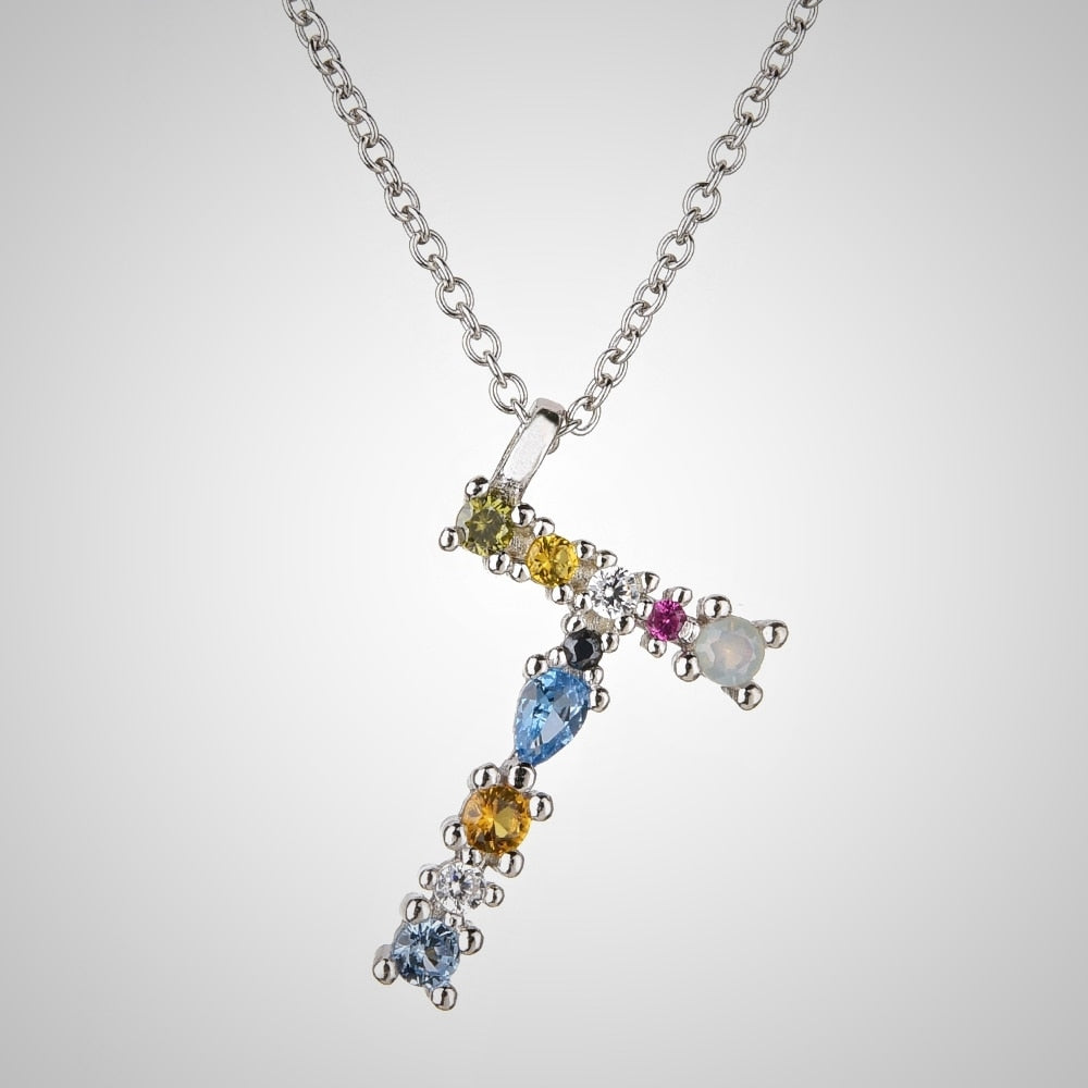 ANDYWEN 925 Sterling Silver Gold Letter M Pendant Initial F Alphabet Necklace Monogram Opals 2020 Women Accessories Jewelry - Quid Mart