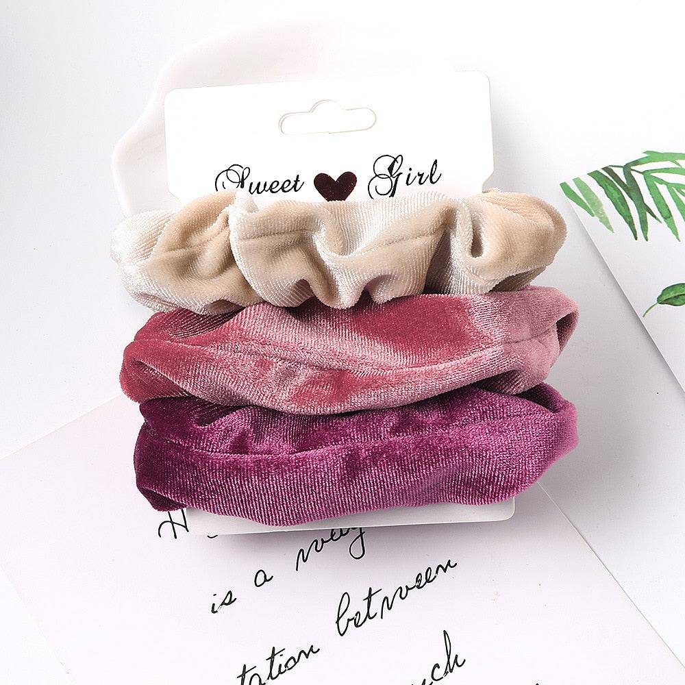 4/6 Pcs Woman Velvet Scrunchies - Fashion Hair Ties, Ponytail Holders - Quid Mart