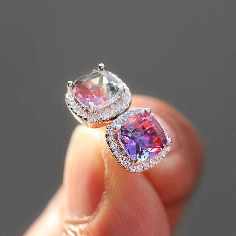 New Korea Sweet Cute Flower Crystal Temperament Geometric Shiny Zircon Earrings Statement Earrings for Women Girl Pendientes - Quid Mart