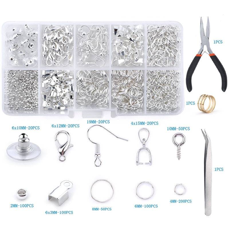 Alloy Jewelry Findings Set: Tools, Rings, Hooks, Supplies - Quid Mart