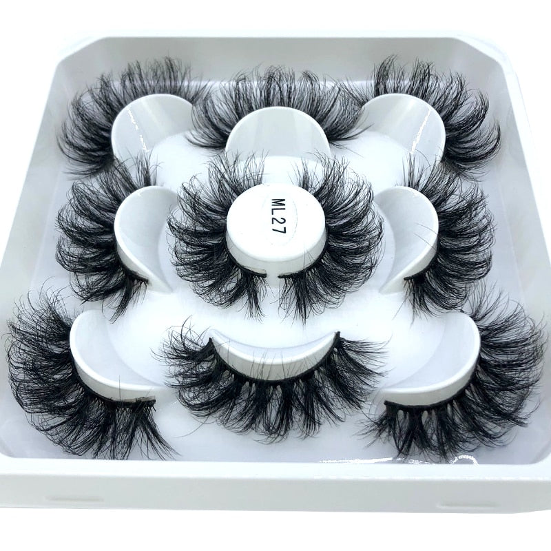 2023 New 5 pairs natural false eyelashes fake lashes long makeup 3d mink lashes eyelash extension mink eyelashes short eyelashes - Quid Mart