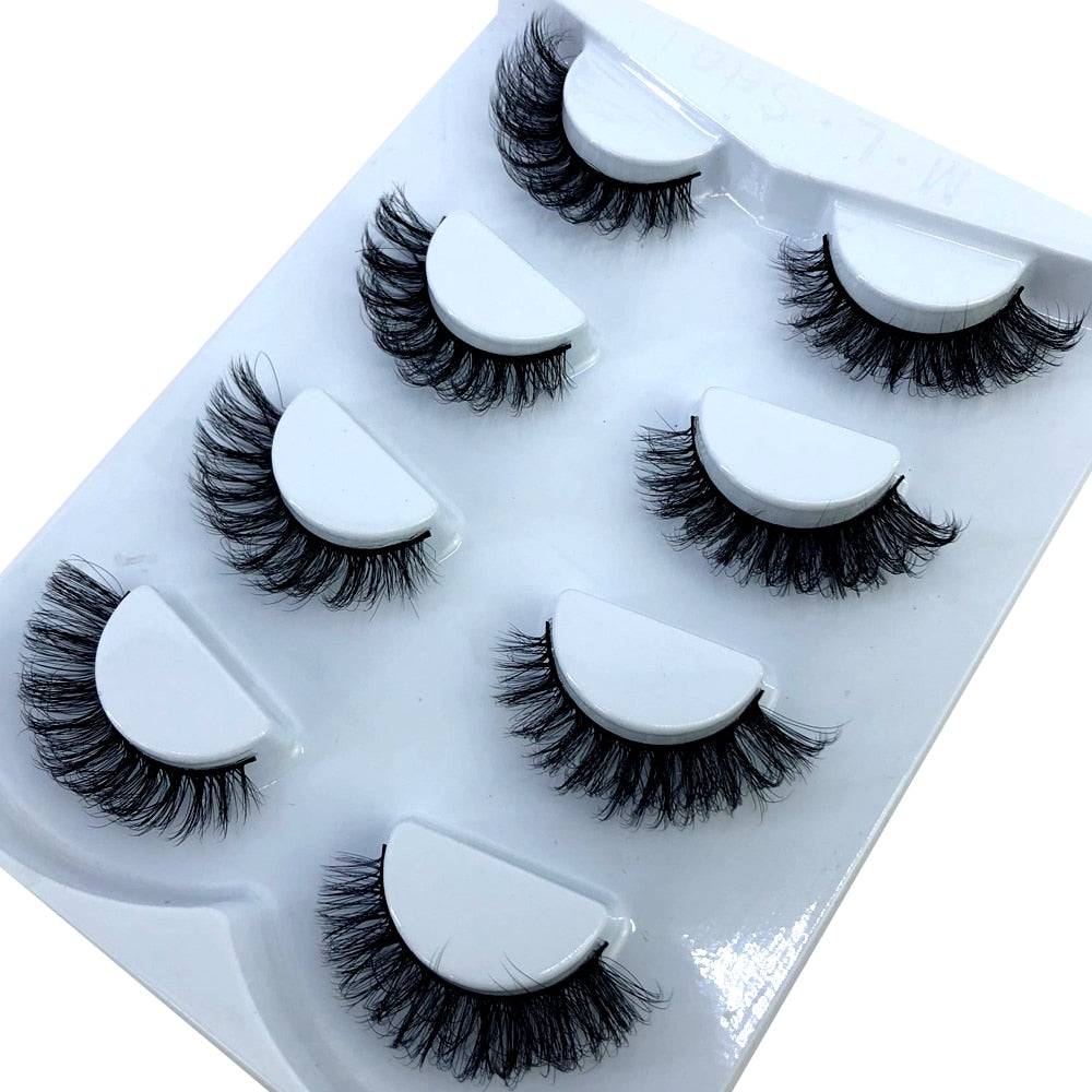 HBZGTLAD New 7/8 pairs 15-25mm natural 3D false eyelashes fake lashes makeup kit Mink Lashes extension mink eyelashes maquiagem - Quid Mart