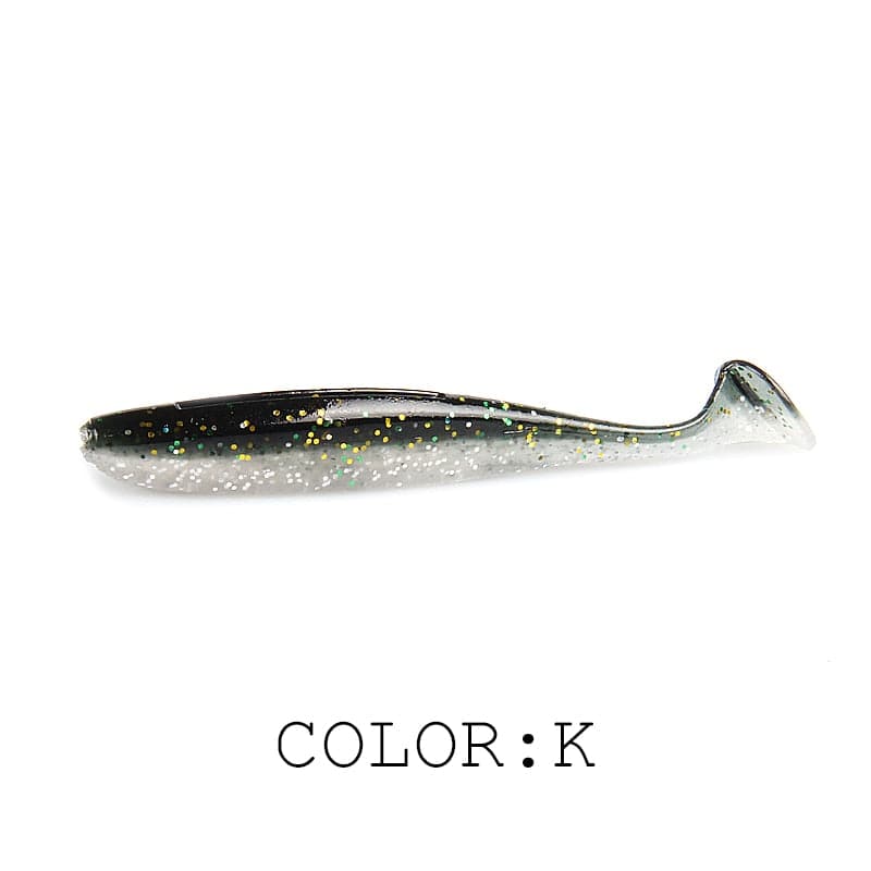 Supercontinent  Soft Lures 50mm 75mm 100mm  Baits Fishing Lure Leurre Shad Double Color Silicone Bait T Tail Wobblers - Quid Mart
