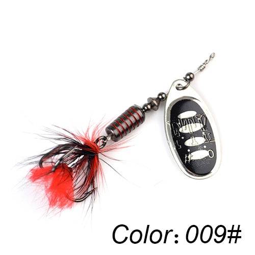 FTK 1pc Spinner Bait 7.5g 12g 17.5g Hard Spoon Bass Lures Metal Fishing Lure With Feather Treble Hooks For Pike Fishing - Quid Mart