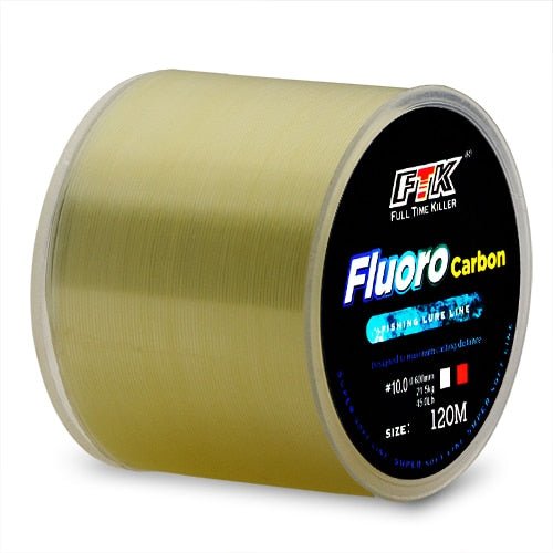 FTK 120m Fishing Line 0.2mm-0.6mm 7.15LB-45LB Fluorocarbon Coating Treatment Process Carbon Surface Nylon Molecules - Quid Mart