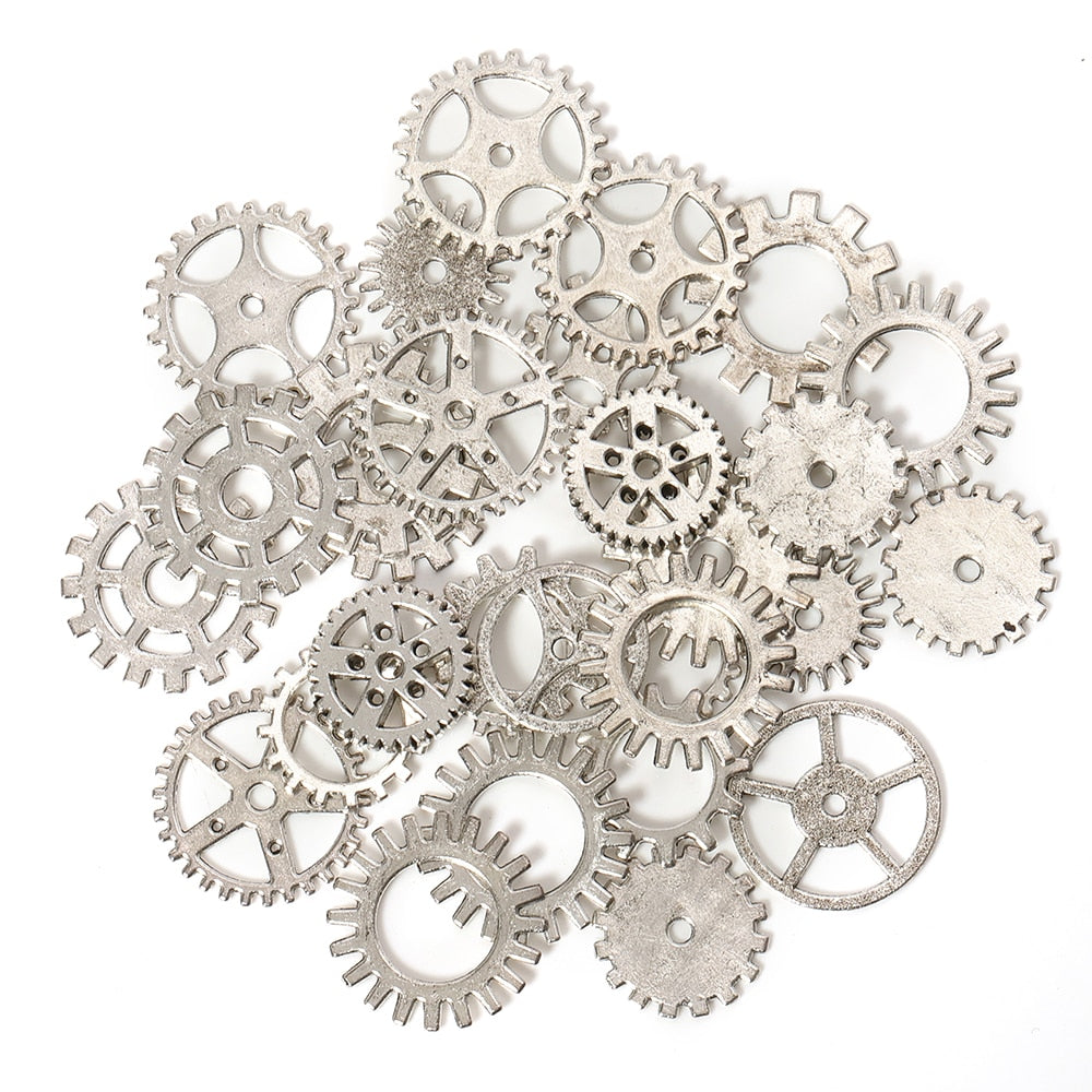 50g 100g Mixed Steampunk Gears Cogs Charms Pendant DIY Antique Metal Beads for Bracelets Crafts Jewelry Making Components - Quid Mart