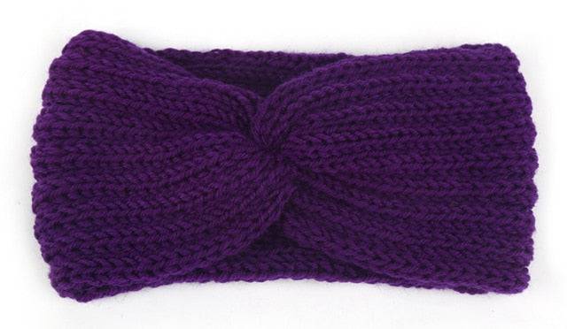 Knitted Knot Cross Headband - Women's Autumn Hair Accessories - Quid Mart