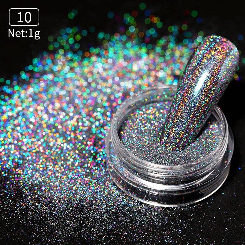 Gold Silver Mirror Powder Nail Art Glitter Rose Gold Champange UV Gel Polish Chrome Dust Metallic Effect Pigment Decoration - Quid Mart