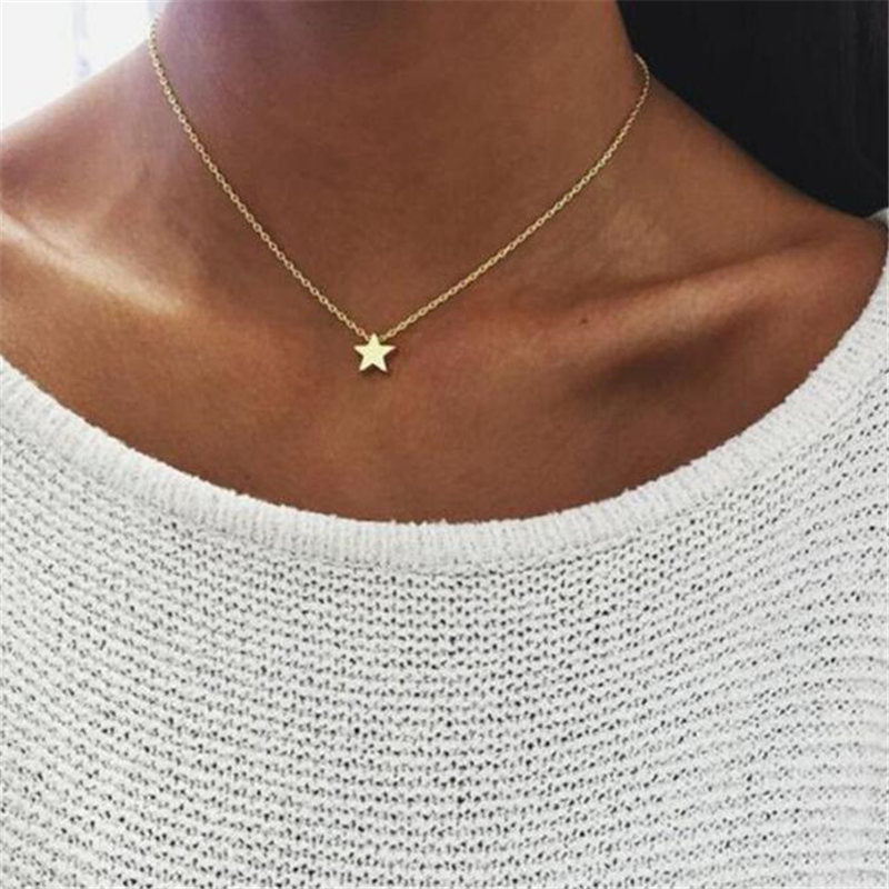 Tiny Heart Choker Necklace for Women Silver Color Chain Smalll Love Necklace Pendant on neck Bohemian Chocker Necklace Jewelry - Quid Mart